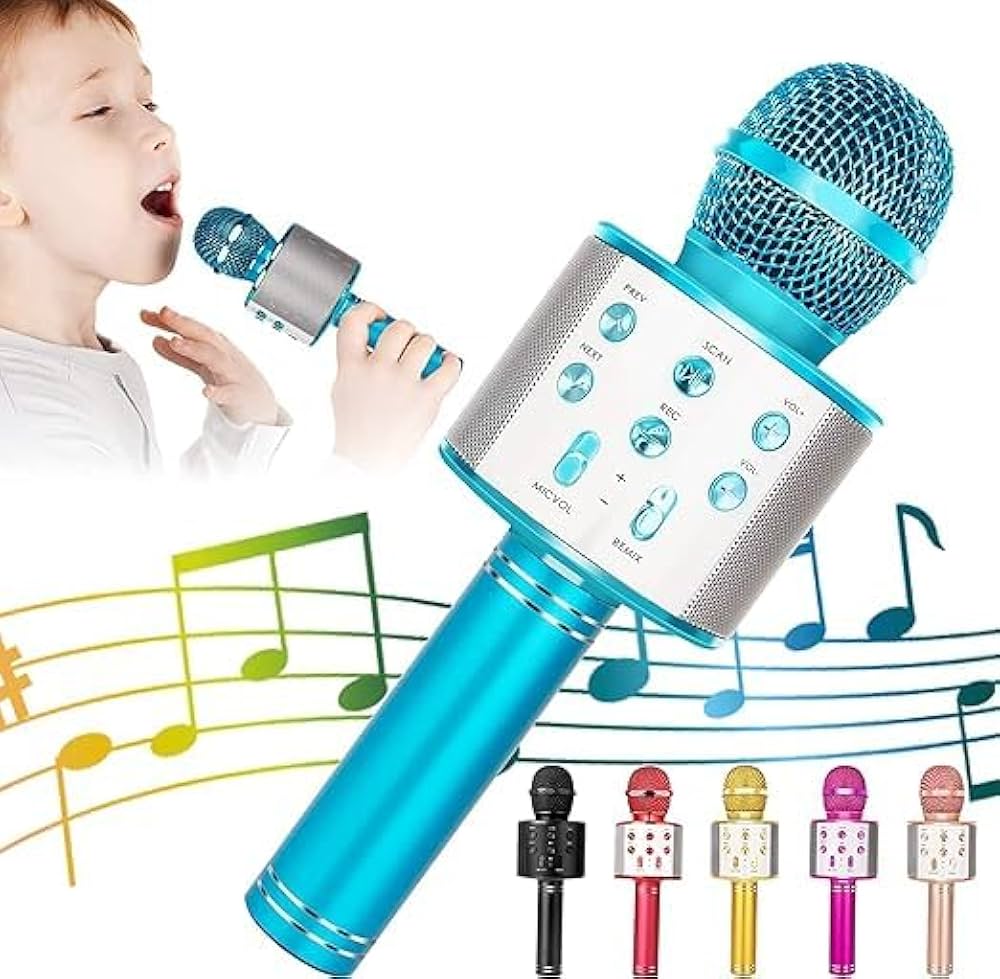 Kids Karaoke Microphone with Speaker | Wireless Bluetooth Mic for Singing | Rechargeable- Any 1