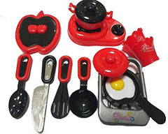 Kitchen Toy Set for Kids Girls - 12 Pieces Mini Kitchen Cookware Pot Pan Kitchen Utensils Simulation Toys