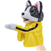 Kung Fu Animal Husky Gloves Doll, New Interactive Boxing Dog Hand Puppet with Sounds and Action, Plush Toy Gift