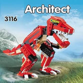 LEGO Architect 3116 3 Model Dinosaur, Aircraft and car Creator Building Blocks for Kids, Interconnecting Construction Set Toy