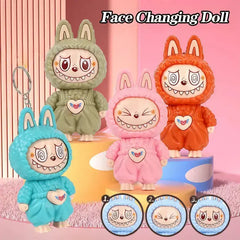 Labubu Face-Changing Doll Keychain – Multi-Mood Collectible -Any 1