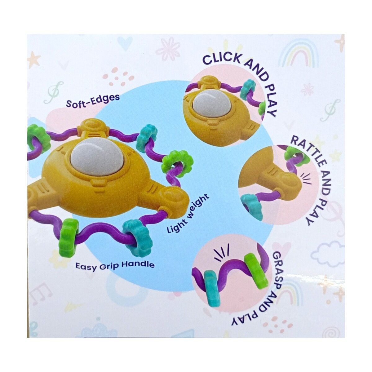 Learning Steps Light Sound UFO, 4 Musical Melodies | Amazing Light And Sound Toy with Easy Grip Handle for Fine And Gross Motor Skills for Kids 6+ Months