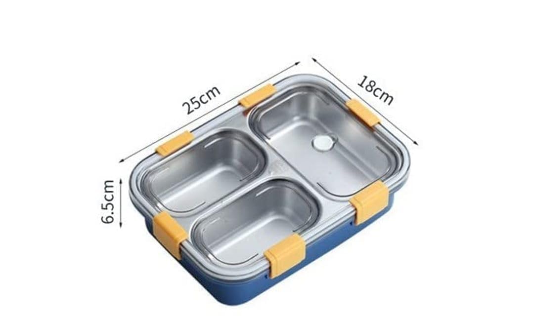 Little Osaka Stainless Steel Lunch Box 750ml ā Premium Leakproof Bento Lunch Container with 3 Compartments & Air Valve