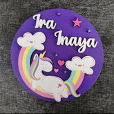 MDF Name Board Stencil Unicorn - Plain Base Without Colors - 8 inch