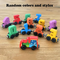 Magnetic Number Wooden Magnet Number Train Set 0-10 Digits Learning Blocks, 62 cm Length, Multicoloured