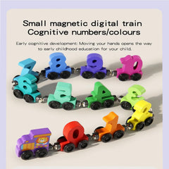 Magnetic Number Wooden Magnet Number Train Set 0-10 Digits Learning Blocks, 62 cm Length, Multicoloured