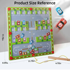 Magnetic Alphabet Maze - Montessori Car Parking Board Letters Matching