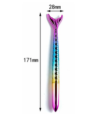 Mermaid Fish Tail Shape Gel Pen - Blue, 0.5mm, Refillable -1 Piece