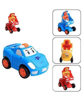Mini Cartoon Transformer Pull Back Convertible From Car to Robot - Random color