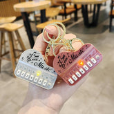 Mini Electronic Piano Keychain Creative Handheld Piano Luminous Music Bag Pendant-Any 1