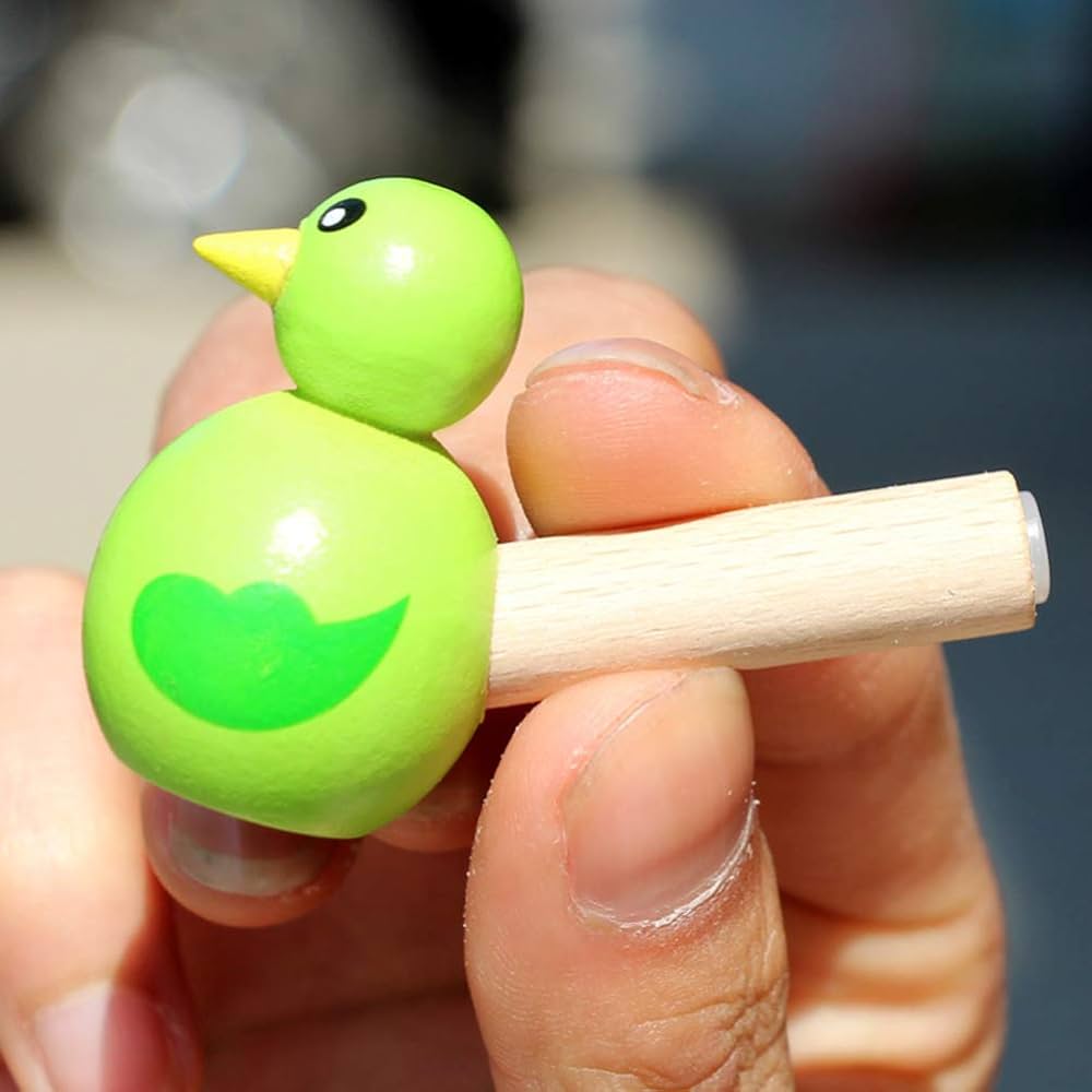 Mini Wooden Bird Whistle Toy - Any 1 Random Colour