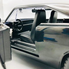 Moka Remote Control High Speed Toy Muscle Cars Fast & Furious Glossy Black Lights and Door Open Feature