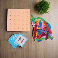 Montessori Nail Board Jigsaw Puzzle Alphabet and Shapes