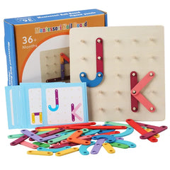 Montessori Nail Board Jigsaw Puzzle Alphabet and Shapes