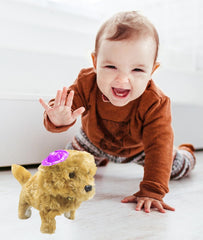 Moving Puppy Dog with Lighting Stuffed Soft Plush Animal Toy with Sound music-Any 1 Random color