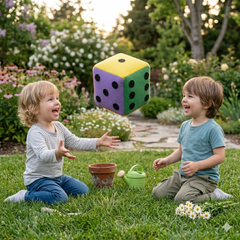 Multicolor Felt Soft Dice Cube Big- for All Ages 8 Inches