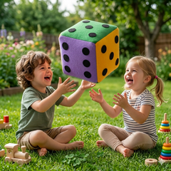 Multicolor Felt Soft Dice Cube Large - for All Ages 12 Inches