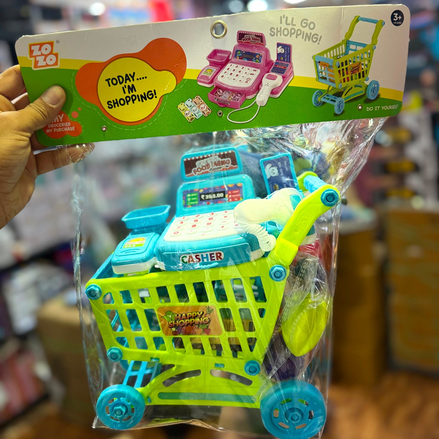My Groceries Purchase Mini Realistic Shopping Cart Toy for Kids