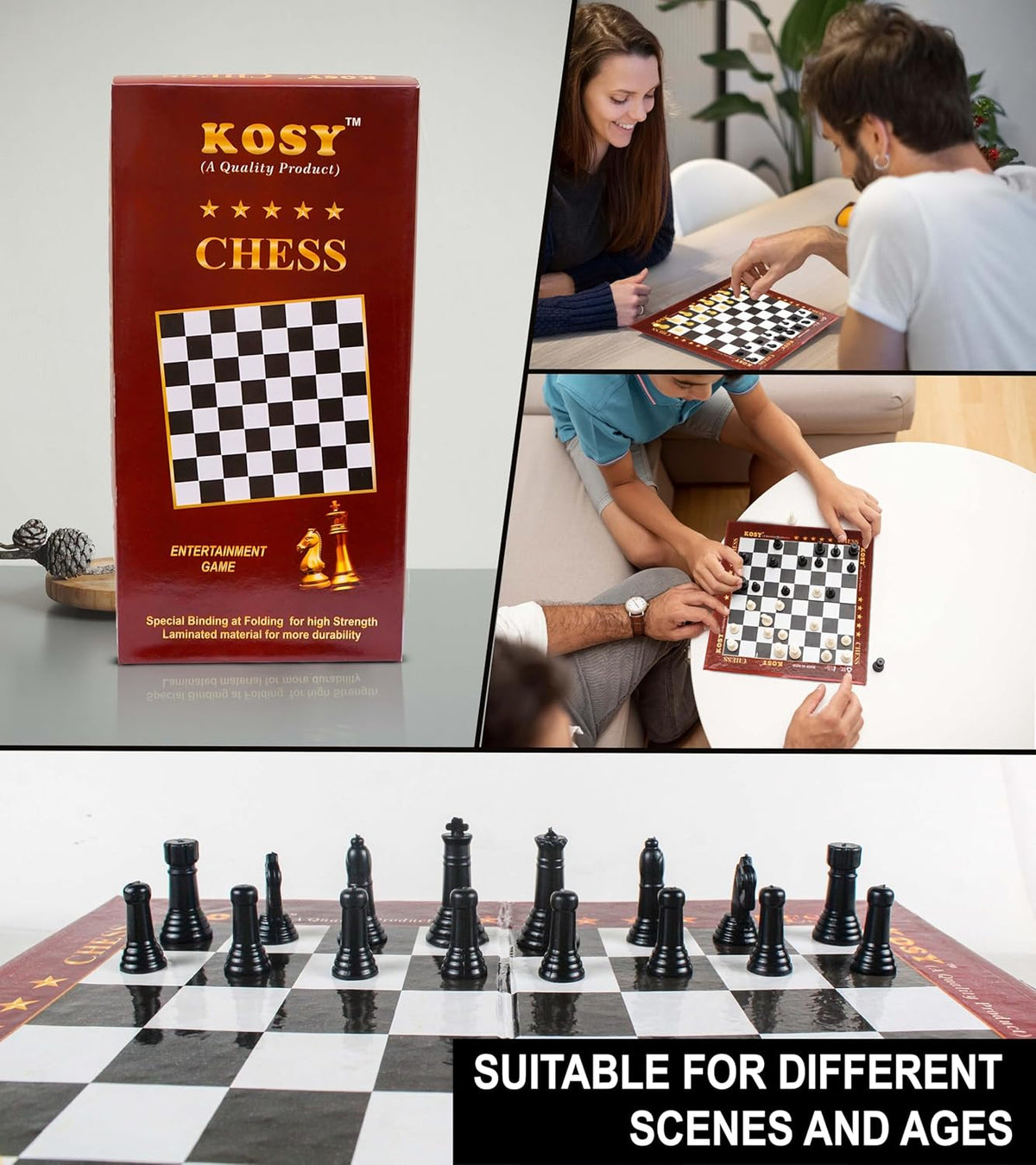 Portable Chess Paper Board Game – Lightweight Foldable Only Board