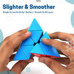 Pyramid Cube 3x3 High Speed Stickerless Triangle Pyraminx Puzzle Cube