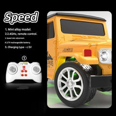 Remote Control & App Control Small Car, 1:64 Scale Off-Road RC Car, USB Rechargeable 2.4GHZ Three Speed Indoor Alloy Vehicle(Color As Per Stock)