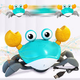 Rechargeable Crawling Crab Baby Toy with Light & Sound Sensory Interactive Moving-Random color