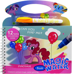 Reusable Magic Water Drawing Coloring book - 12 Scenes - pack of Any 1 Book - Big