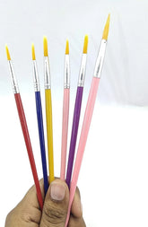 Round Painting Brush Multicolor - Set of 6