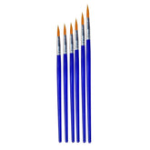 Round Painting Brush Set of 6 Blue Color