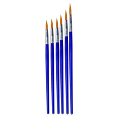 Round Painting Brush Set of 6 Blue Color