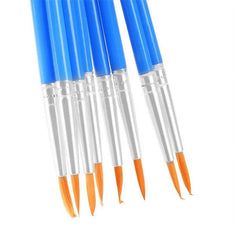Round Painting Brush Set of 6 Blue Color