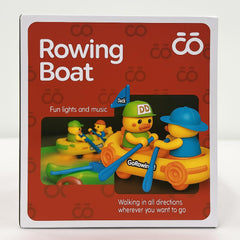 Rowing Boat with Cute Ducks Toy for Kids Moving 360 Degree Rotating Light and Sound Toy with Bump and Go Action