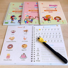 Sank Magic Book Magic Practice Copybook (4 BOOK + 10 REFILL+ 1Pen 1+Grip)