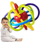 Sensory Baby Teether Tube Ball Loop Toy with Rattle 3-12 Months