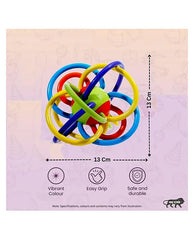Sensory Baby Teether Tube Ball Loop Toy with Rattle 3-12 Months