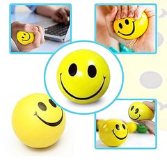 Smiley Balls - Smiley Ball for Hand Exercise, Stress Reliever Smile Ball, Cute Face Soft Squeeze Sponge Ball for Kids
