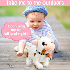 Soft Cow with music Moving Toy - walking Cow with bell - Any 1