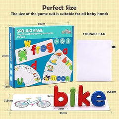 Spelling Game with Flash Cards and Wooden Alphabets