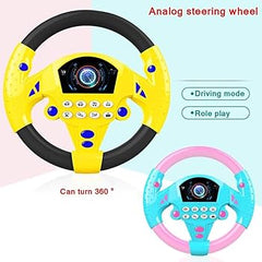Steering Wheel Toy Simulate Driving Car Copilot Steering Wheel Electric Baby Toys with Sound Driving - Any 1