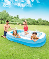 Large Swim Center Inflatable Family swimming Pool: 143 Gallon Capacity – 80" x 60" x 19" – Blue