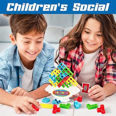 Swinging Tower Tetra Tower- Building Blocks 16 Pcs with 22 Action Cards - Multiplayer