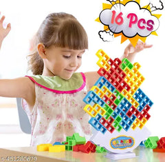 Swinging Tower Tetra Tower- Building Blocks 16 Pcs with 22 Action Cards - Multiplayer