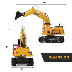 Top Race 6 Channel Full Functional Rc Excavator, Battery Powered Electric Rc Remote Control