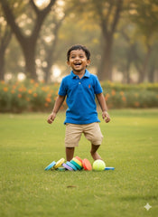 Toystorey Wooden Seven Stones with FREE Ball