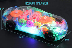 Transparent Gear Concept Racing Car with Light & Sound 360 Degrees Rotating Bump
