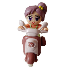 Unbreakable Push and Go Bike Friction Powered Cartoon Scooter with Cute Girl Doll Rider-Any 1