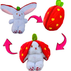 Very Soft and Unique Riversible Zipper Bunny Soft Toy for Kids and Babies Playing - 25cm Any 1 piece