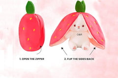 Very Soft and Unique Riversible Zipper Bunny Soft Toy for Kids and Babies Playing - 25cm Any 1 piece