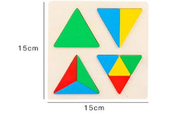 WOODEN 3D FRACTION SHAPES PUZZLE BOARD -Square Pack of 1