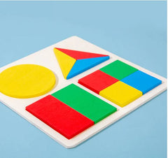 WOODEN 3D FRACTION SHAPES PUZZLE BOARD -Square Pack of 1